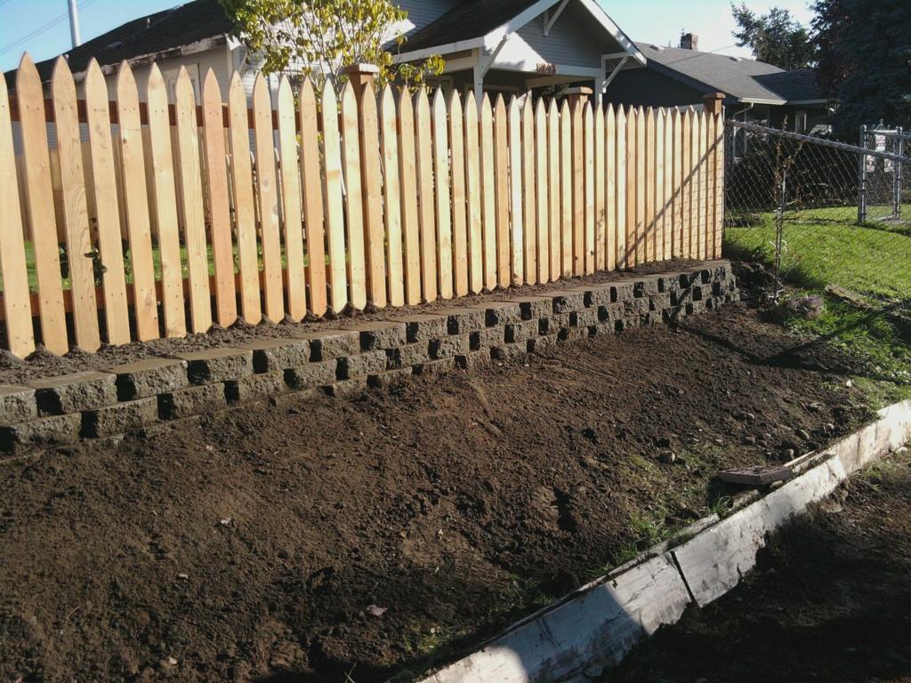 Retaining Wall with Fence On Top
